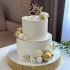 Свадебный торт белый с золотом №129452