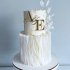 Свадебный торт белый с золотом №129455