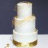 Свадебный торт белый с золотом №129458