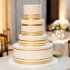 Свадебный торт белый с золотом №129459