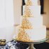 Свадебный торт белый с золотом №129461