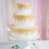 Свадебный торт белый с золотом №129467