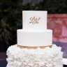 Свадебный торт белый с золотом №129470