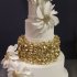 Свадебный торт белый с золотом №129470