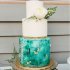 Бирюзовый свадебный торт №129473