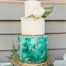Бирюзовый свадебный торт №129475