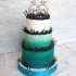 Бирюзовый свадебный торт №129477