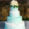 Бирюзовый свадебный торт №129479