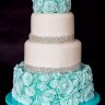 Бирюзовый свадебный торт №129480