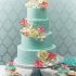 Бирюзовый свадебный торт №129483