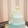Бирюзовый свадебный торт №129488