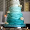 Бирюзовый свадебный торт №129484