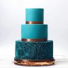 Бирюзовый свадебный торт №129488
