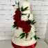 Бордовый свадебный торт №129492