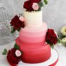 Бордовый свадебный торт №129496