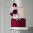 Бордовый свадебный торт №129499