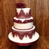 Бордовый свадебный торт №129503