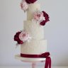 Бордовый свадебный торт №129502