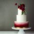 Бордовый свадебный торт №129507