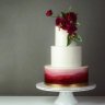 Бордовый свадебный торт №129505