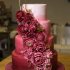 Бордовый свадебный торт №129508