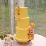 Желтый свадебный торт №129547
