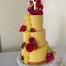 Желтый свадебный торт №129548