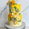 Желтый свадебный торт №129551