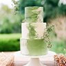 Зеленый свадебный торт №129558