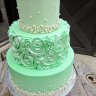 Зеленый свадебный торт №129566