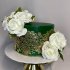 Свадебный торт зеленый с золотом №129572
