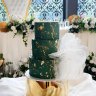 Свадебный торт зеленый с золотом №129572