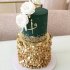 Свадебный торт зеленый с золотом №129575