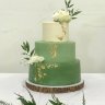 Свадебный торт зеленый с золотом №129580
