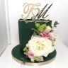 Свадебный торт зеленый с золотом №129584