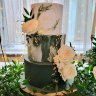 Свадебный торт зеленый с золотом №129587
