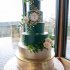 Свадебный торт зеленый с золотом №129589
