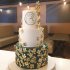 Свадебный торт зеленый с золотом №129590