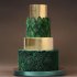 Свадебный торт зеленый с золотом №129591