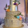 Золотой свадебный торт №129592