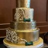 Золотой свадебный торт №129597