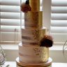 Золотой свадебный торт №129596