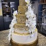 Золотой свадебный торт №129598