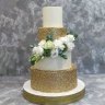 Золотой свадебный торт №129605
