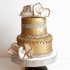 Золотой свадебный торт №129610