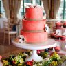 Коралловый свадебный торт №129667