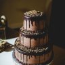Коричневый свадебный торт №129680