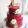 Красный свадебный торт №129701