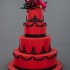 Красный свадебный торт №129703