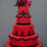 Красный свадебный торт №129704